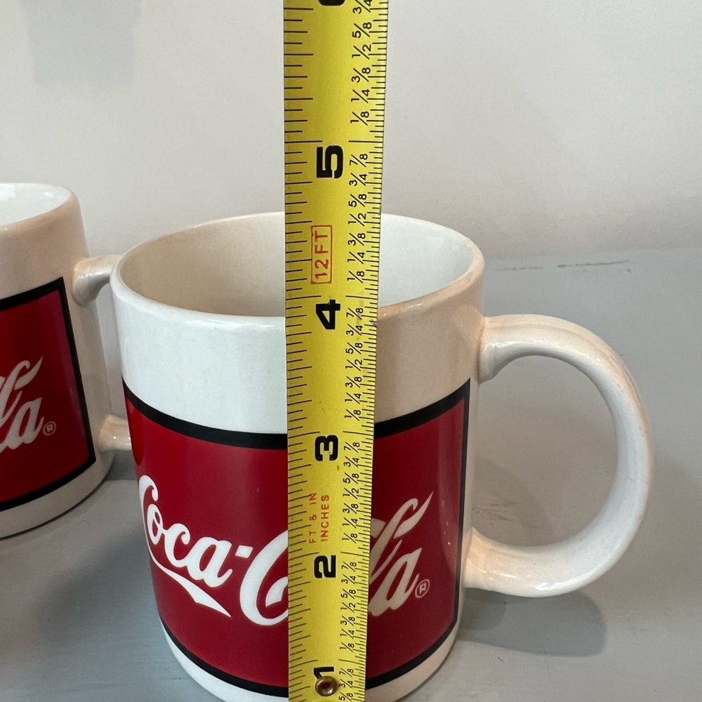 1996 Coca Cola Set Of 4 Tea Coffee Mug Cup Gibson 16oz Red White Classic Vintage - Picture 7 of 8
